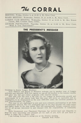 The President's Message, October 1951