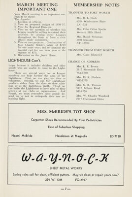 Membership Notes, March 1956