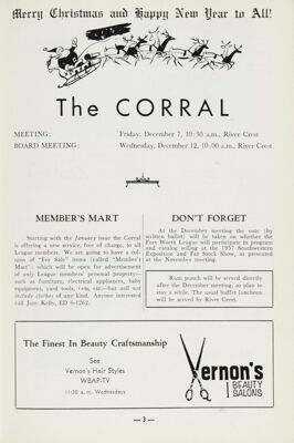 Notice of Meetings, December 1956