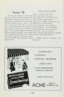 Acme Tent & Awning Co. Advertisement, November 1958