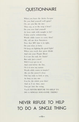 Questionnaire, February 1959