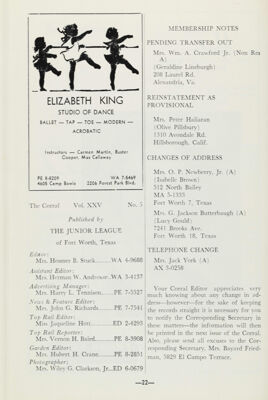 The Corral Published by the Junior League, February 1959