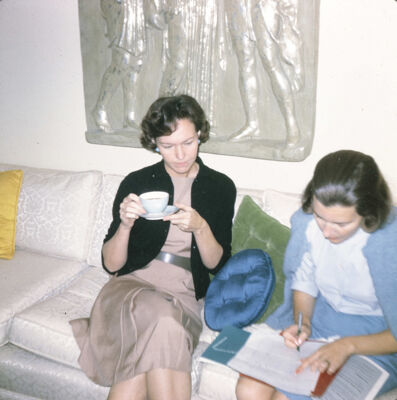 Eunice Rutledge and Joan Ryan Slide, April 1966