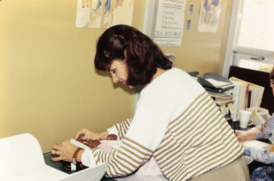 League Member Volunteering at Child Study Center Slide 1, February 1985
