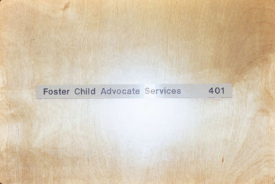 Foster Child Advocate Services Door Sign Slide 2, February 1985