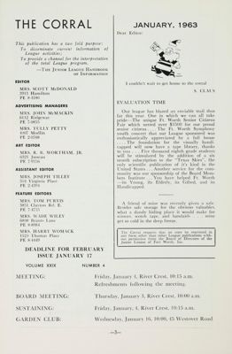 The Corral, Vol. XXIX, No. 4, January 1963