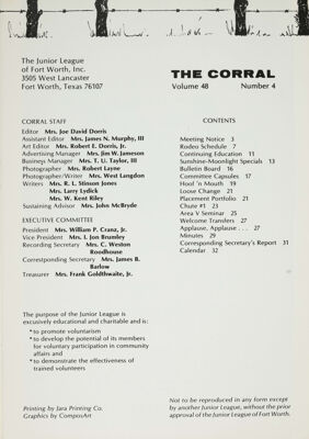 The Corral, Vol. 48, No. 4, January 1979 Title Page