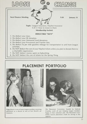 Placement Portfolio, January 1979