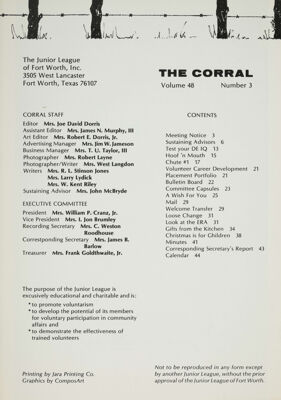 The Corral, Vol. 48, No. 3, December 1978 Title Page