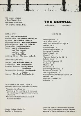 The Corral, Vol. 48, No. 1, October 1978 Title Page