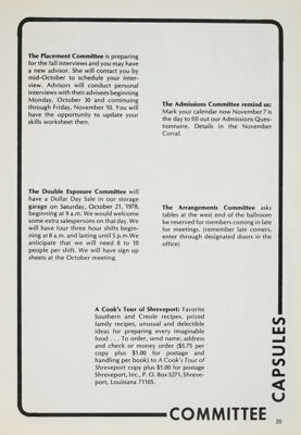 Committee Capsules, October 1978