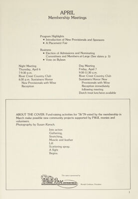 April Membership Meetings, April 1978