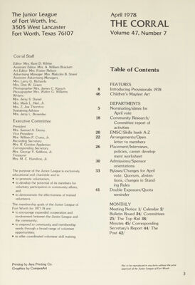 The Corral, Vol. 47, No. 7, April 1978 Title Page