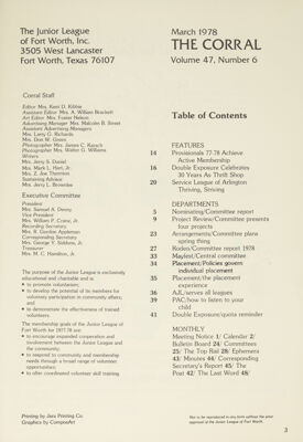 The Corral, Vol. 47, No. 6, March 1978 Title Page