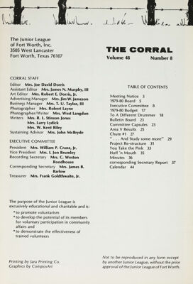 The Corral, Vol. 48, No. 8, May 1979 Title Page