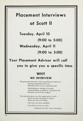 Placement Interviews at Scott II