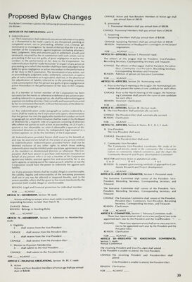 Proposed Bylaw Changes, March 1979