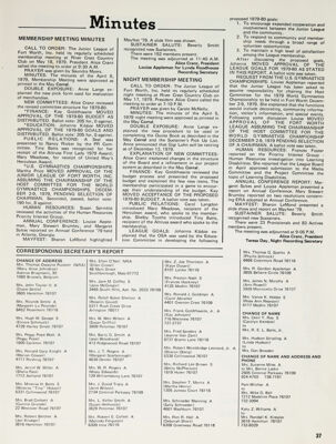 Corresponding Secretary's Report, October 1979