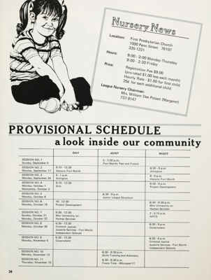 Provisional Schedule, October 1979