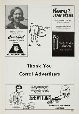 Thank You Corral Advertisers, October 1978