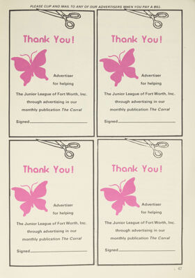 The Corral Advertisers Thank-You Notes, May 1978