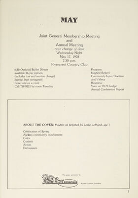 May Joint General Membership Meeting and Annual Meeting, May 1978