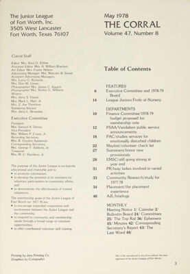 The Corral, Vol. 47, No. 8, May 1978, Title Page