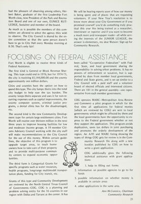 Focusing on Federal Assistance