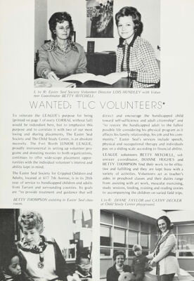 Wanted: TLC Volunteers