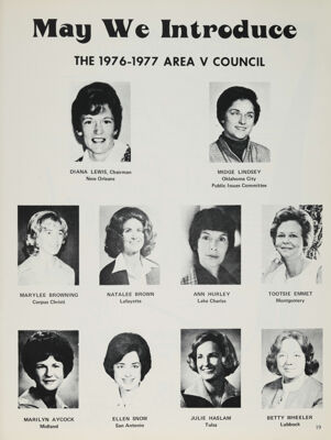 May We Introduce: The 1976-1977 Area V Council