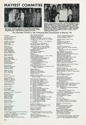 Mayfest Committee, May 1974