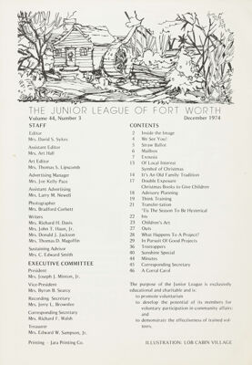 The Corral, Vol. 44, No. 3, December 1974 Title Page