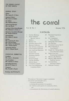 The Corral, Vol. 46, No. 1, October 1976 Title Page