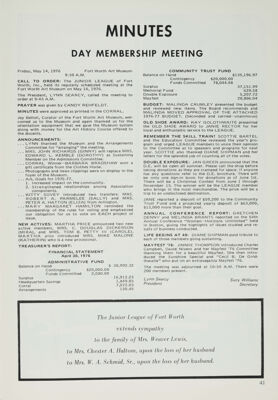 Minutes: Day Membership Meeting, October 1976