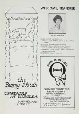 Kappa Alpha Theta Festival Advertisement, November 1976