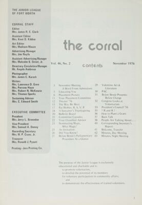 The Corral, Vol. 46, No. 2, November 1976 Title Page