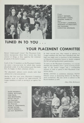 Tuned in to You…Your Placement Committee