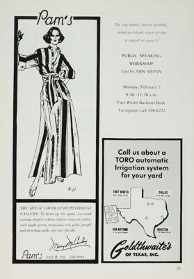Public Speaking Workshop Advertisement, February 1977