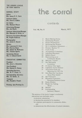 The Corral, Vol. 46, No. 6, March 1977, Title Page
