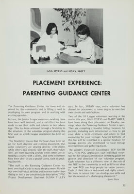 Placement Experience: Parenting Guidance Center