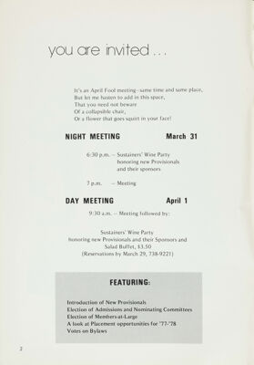 April Meetings, April 1977