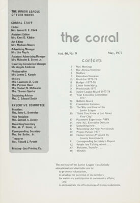 The Corral, Vol. 46, No. 8, May 1977 Title Page