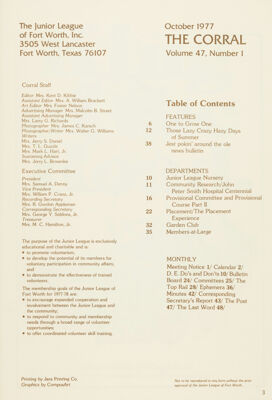The Corral, Vol. 47, No. 1, October 1977 Title Page