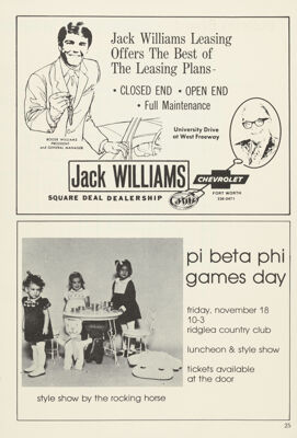 Pi Beta Phi Games Day Advertisement, November 1977