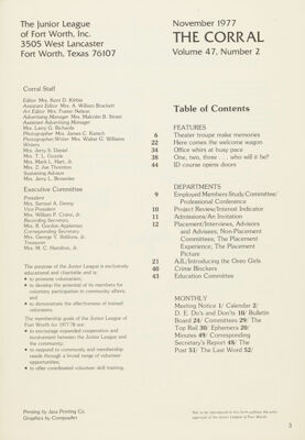 The Corral, Vol. 47, No. 2, November 1977 Title Page
