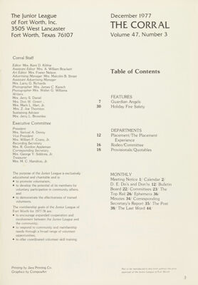 The Corral, Vol. 47, No. 3, December 1977 Title Page