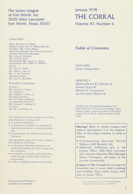 The Corral, Vol. 47, No. 4, January 1978 Title Page