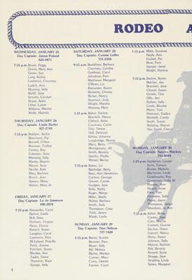 Rodeo Assignments, January 1978