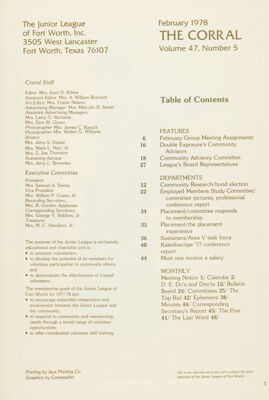 The Corral, Vol. 47, No. 5, February 1978 Title Page