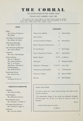 The Corral, Vol. XXXV, No. 9, June 1969 Title Page